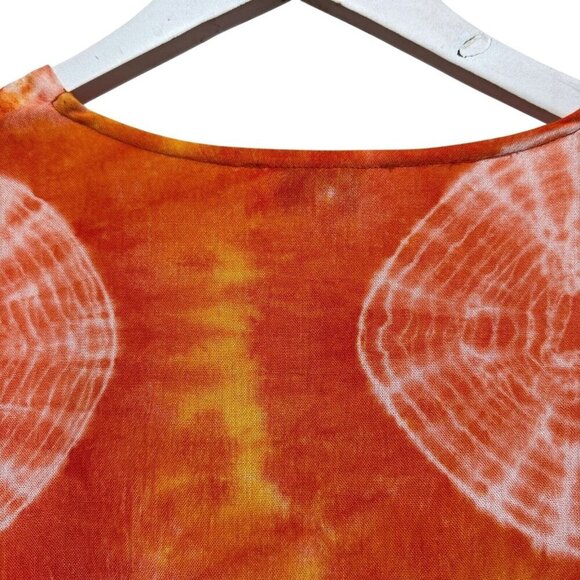 MOCHI Louma Duster Small Boho Womens Swim Cover Up Robe Top Orange Tie Dye - Picture 10 of 13